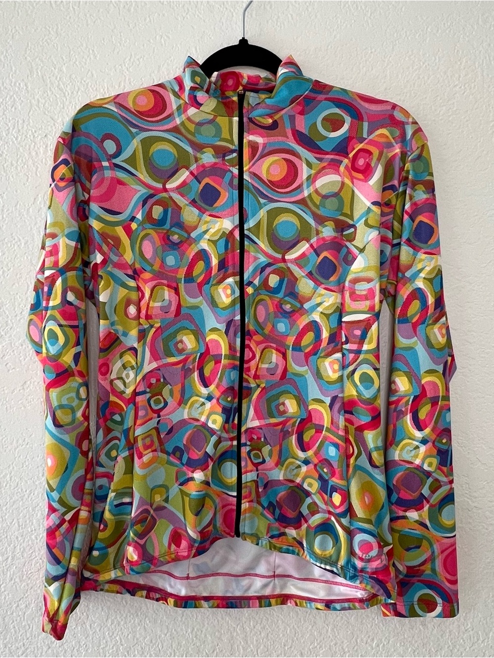 TERRY BICYCLES Women’s Size Large Pink Geometric Long Sleeve Shirt Top Jersey